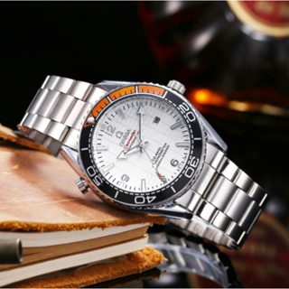 นาฬิกาข้อมือควอตซ์ สายแสตนเลสเรืองแสง กันน้ํา สไตล์นักธุรกิจ สําหรับผู้ชาย