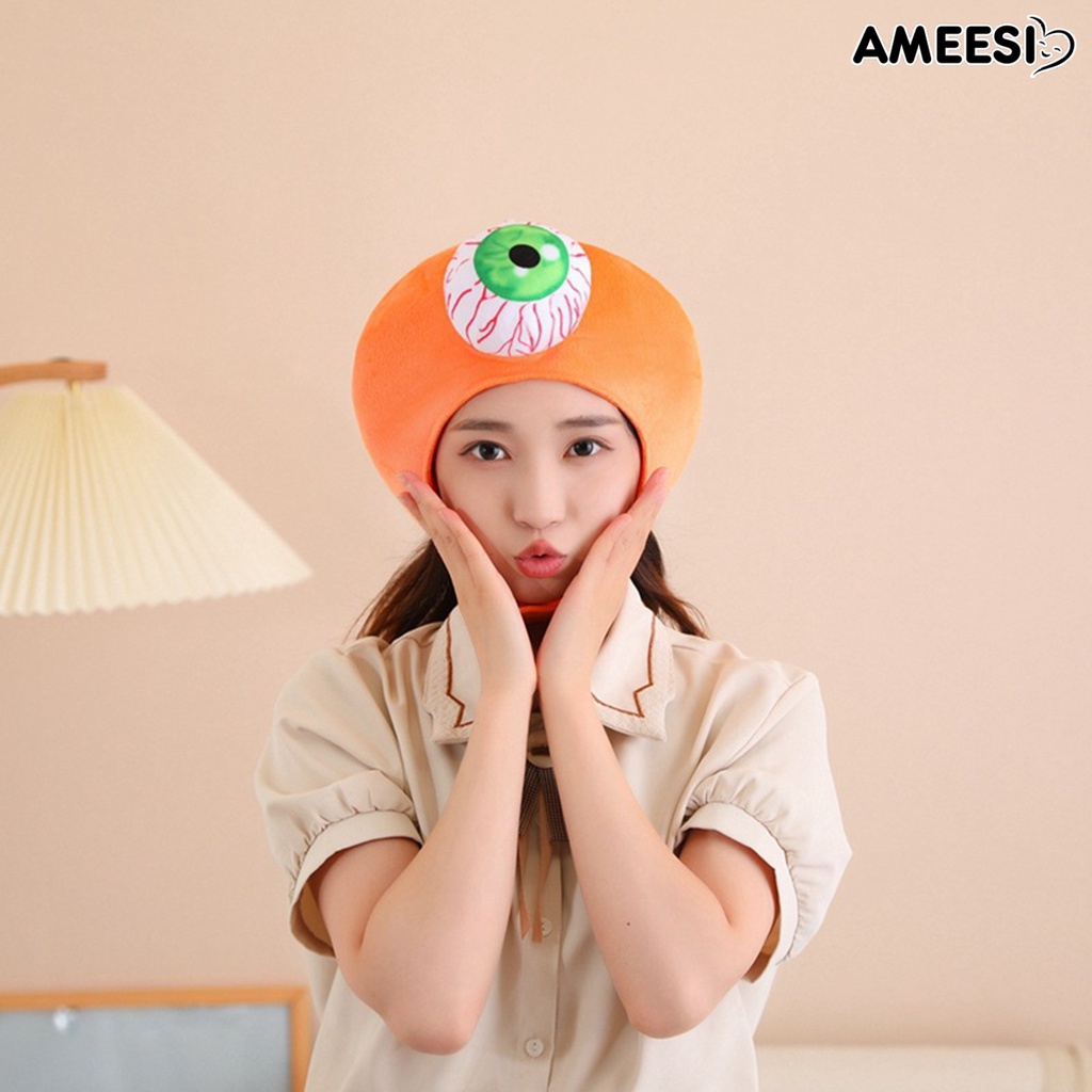 ameesi-หมวกคอสเพลย์-รูปการ์ตูนผี-pp-ผ้าฝ้าย-แบบนิ่ม-ยืดหยุ่น-ให้ความอบอุ่น-พร็อพถ่ายรูป-สําหรับปาร์ตี้ฮาโลวีน