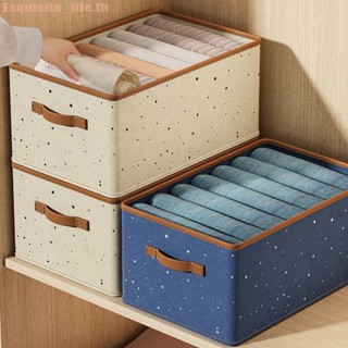 1pc Wardrobe Storage Box, Linen Fabric Folding Storage Box, Household  Drawer Type Finishing Box, Closet Organizer For Underwear Pants Clothing