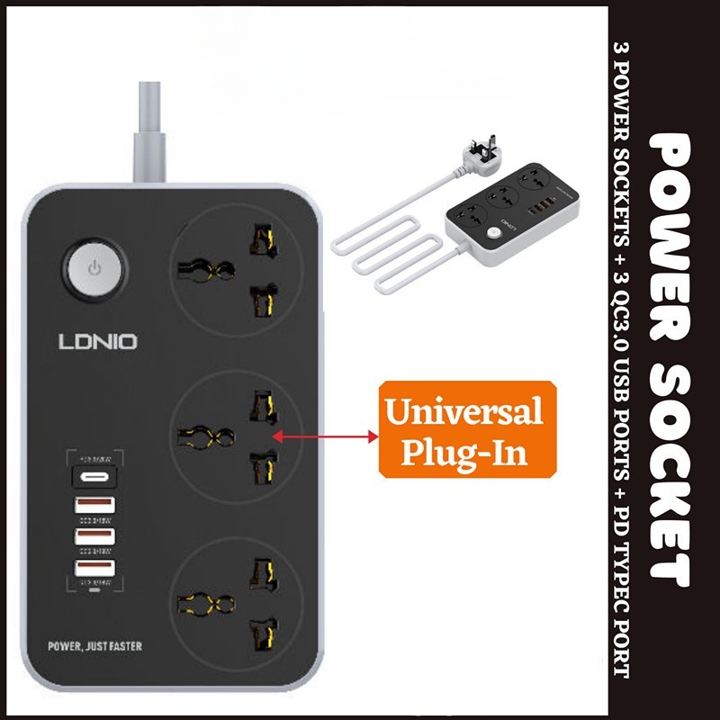 ldnio-sc3412-ปลั๊กพ่วง-38w-pd20w-2-เมตร-พร้อมซ็อกเก็ต-3-ช่อง-และ-3-qc-3-0-usb