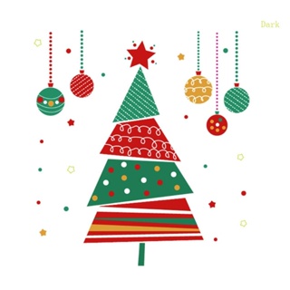 สติกเกอร์วอลเปเปอร์ ลาย Dark Merry Christmas Tree DIY สําหรับติดตกแต่งผนังบ้าน ปาร์ตี้
