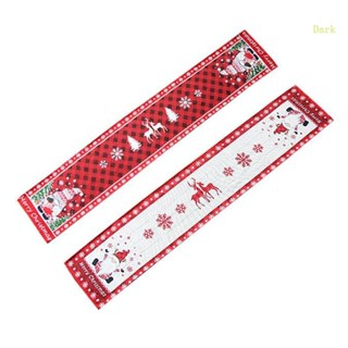 ผ้าปูโต๊ะ ลายคริสต์มาส สีเข้ม แบบสร้างสรรค์ สําหรับตกแต่งบ้าน