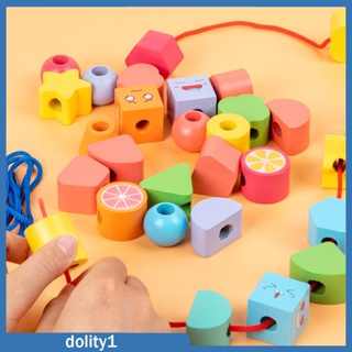 [Dolity1] ชุดของเล่นลูกปัดไม้ Montessori สําหรับเด็กก่อนวัยเรียน