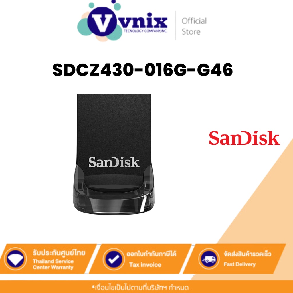 Sandisk SDCZ430-016G-G46 16 GB FLASH DRIVE (แฟลชไดร์ฟ) SANDISK ULTRA ...