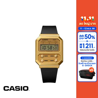 CASIO นาฬิกาข้อมือ CASIO รุ่น A100WEFG-9ADF วัสดุเรซิ่น สีทอง