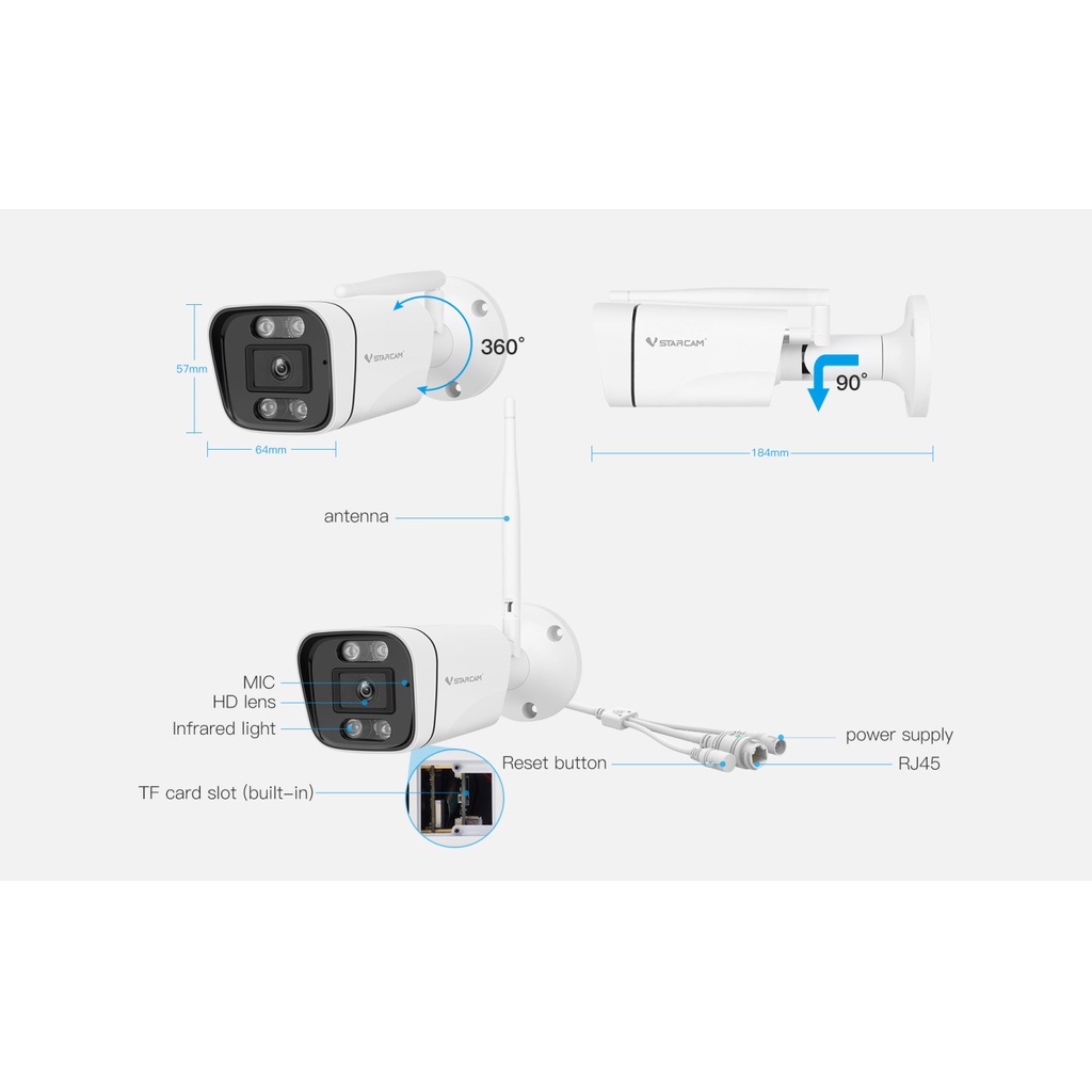มองชัดในที่มืด C19S-PRO กล้องวงจรปิด IP Camera ( WIFI 2.4- 5.8G，AI คน ...