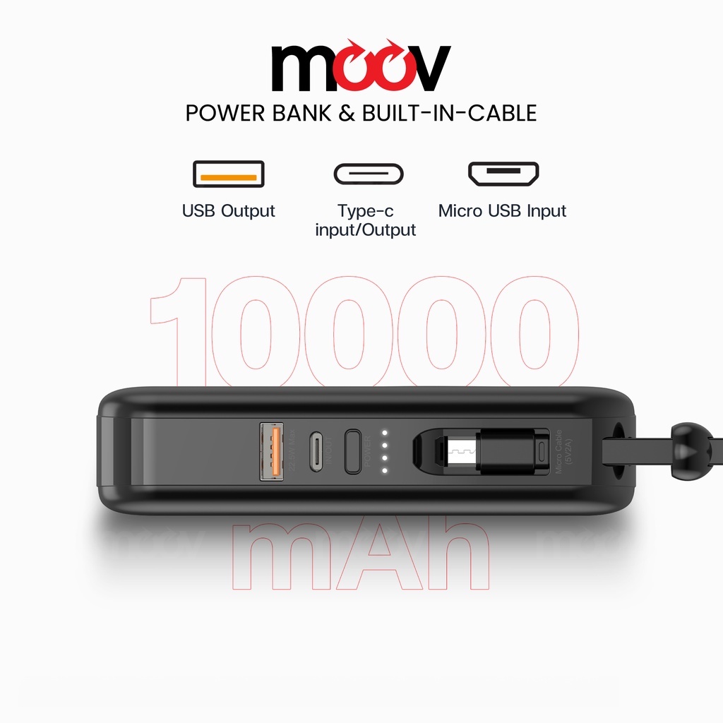 Moov PB03 แบตสำรอง 10000mAh ชาร์จเร็ว PD20W