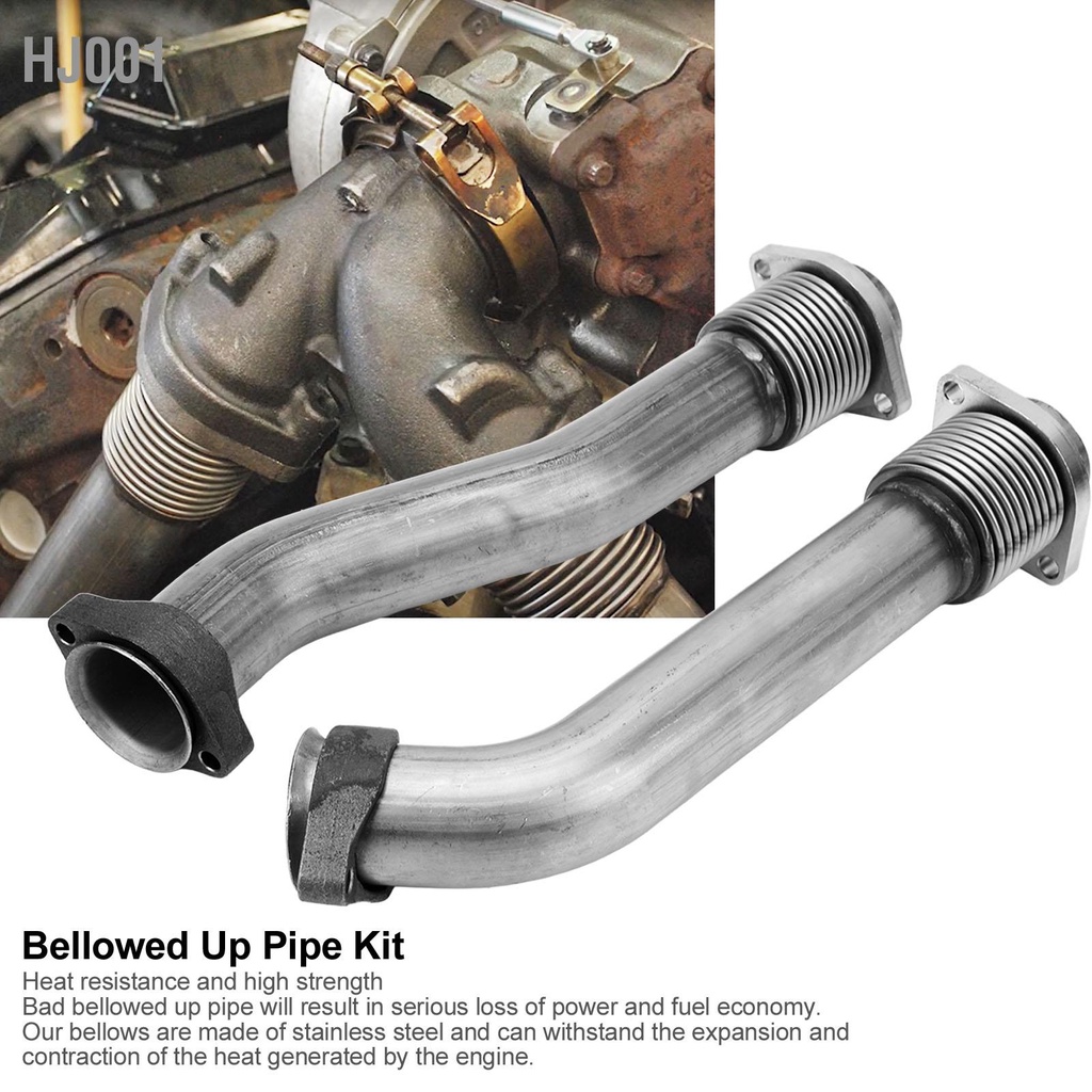 A & J Heavy Duty Stainless Steel Bellowed Up Pipe Kit - Fits Ford 94-97 OBS 7.3L Powerstroke - View #3