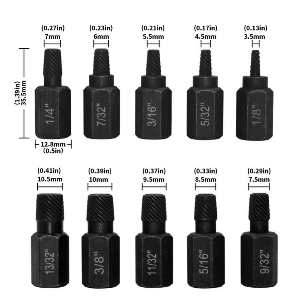 JAVIER 10 ชิ้นชุดสกรู, สกรู Bolt Demolish Bolt Extractor, Multi-Spline ...