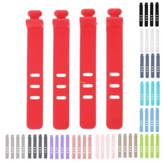 Bt อุปกรณ์คลิปซิลิโคน อเนกประสงค์ สําหรับจัดเก็บสายเคเบิ้ล หูฟัง 4 ชิ้น