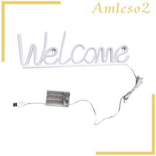 [Amleso2] ป้ายไฟนีออน LED ต้อนรับ ต้อนรับ สําหรับตกแต่งปาร์ตี้ บาร์ บ้าน ห้องเล่นเกม