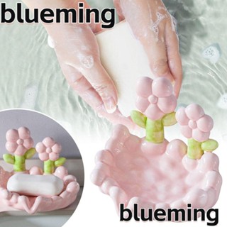 Blueming2 ชั้นวางสบู่เซรามิค ลายดอกไม้ ไม่ต้องเจาะรู อเนกประสงค์ สําหรับตกแต่งบ้าน ห้องน้ํา