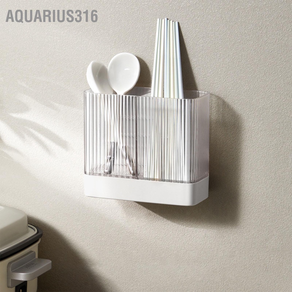 aquarius316-ที่วางเครื่องครัว-abs-ติดผนังมัลติฟังก์ชั่น-draining-ตะเกียบกรงช้อนส้อมกล่องเก็บสำหรับเคาน์เตอร์บ้าน