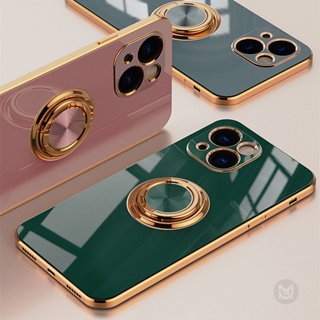 เคสโทรศัพท์มือถือ ซิลิโคน กันกระแทก พร้อมแหวนขาตั้ง หรูหรา สําหรับ iPhone 15 14 Pro Max 15 Plus 14 Plus 14Pro 15Pro