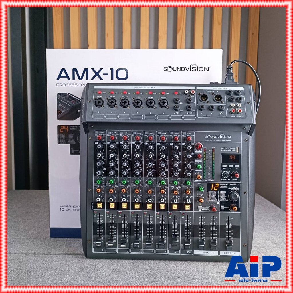 SOUNDVISION AMX-10 MIXER +++ เครื่องผสมสัญญาณ มิกเซอร์ อนาล็อก 10 CH ...