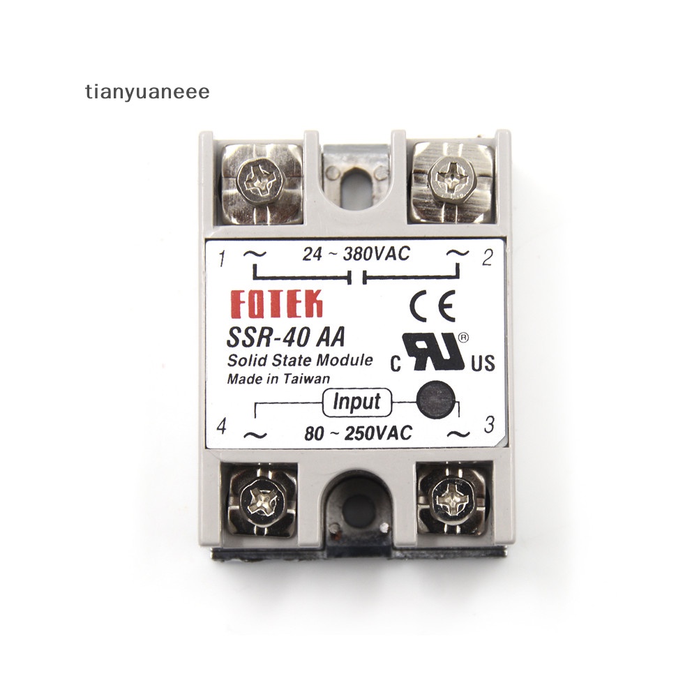 Tianyuaneee รีเลย์โซลิดสเตท SSR-40AA-H 40A 80-250V AC TO 90-480V AC SSR ...