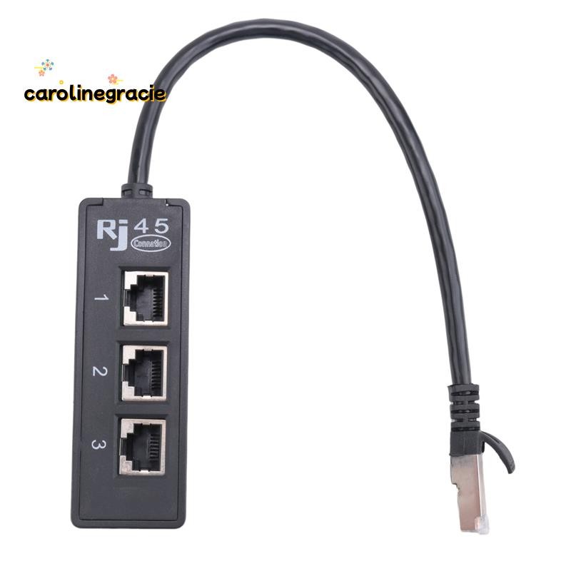Rj45 Male to 3 RJ45 Female Port Network Extender Cable Splitter LAN ...