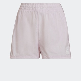 adidas ไลฟ์สไตล์ กางเกงขาสั้นผ้าทอ Essentials 3-Stripes (ทรงหลวม) ผู้หญิง สีชมพู HC9149
