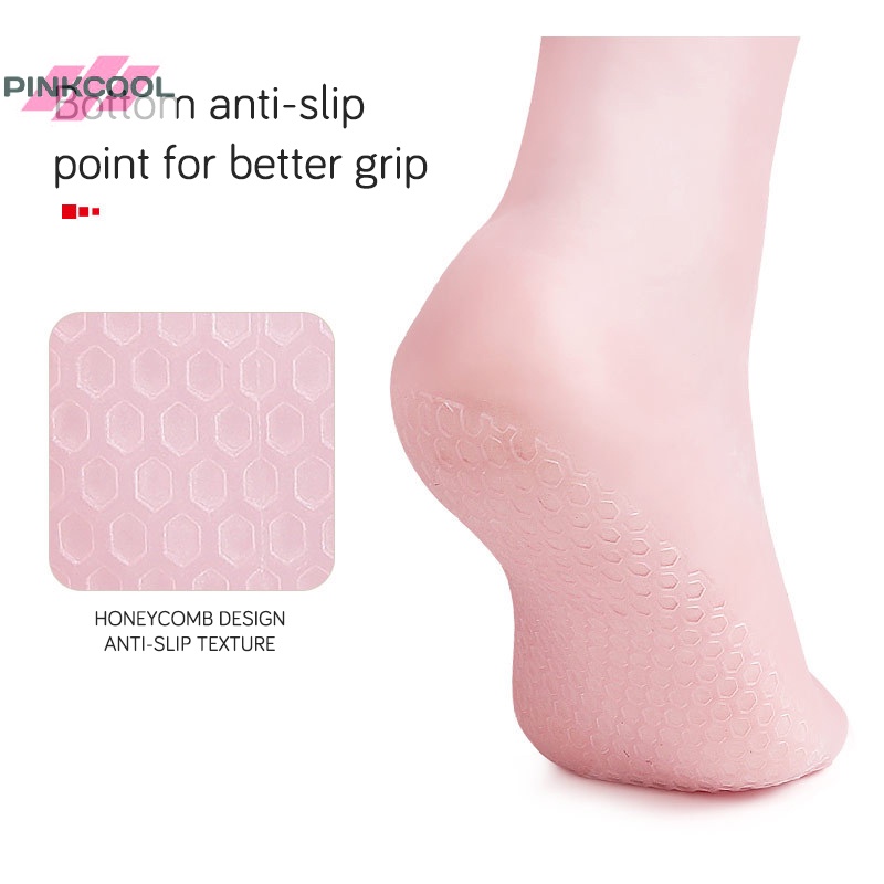 pinkcool-ถุงเท้าซิลิโคนเจล-ให้ความชุ่มชื้น-ป้องกันส้นเท้าแตก-1-คู่