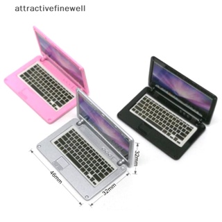 [attractivefinewell] โมเดลแล็ปท็อป ขนาดเล็ก 1:12 อุปกรณ์เสริม สําหรับบ้านตุ๊กตา TIV
