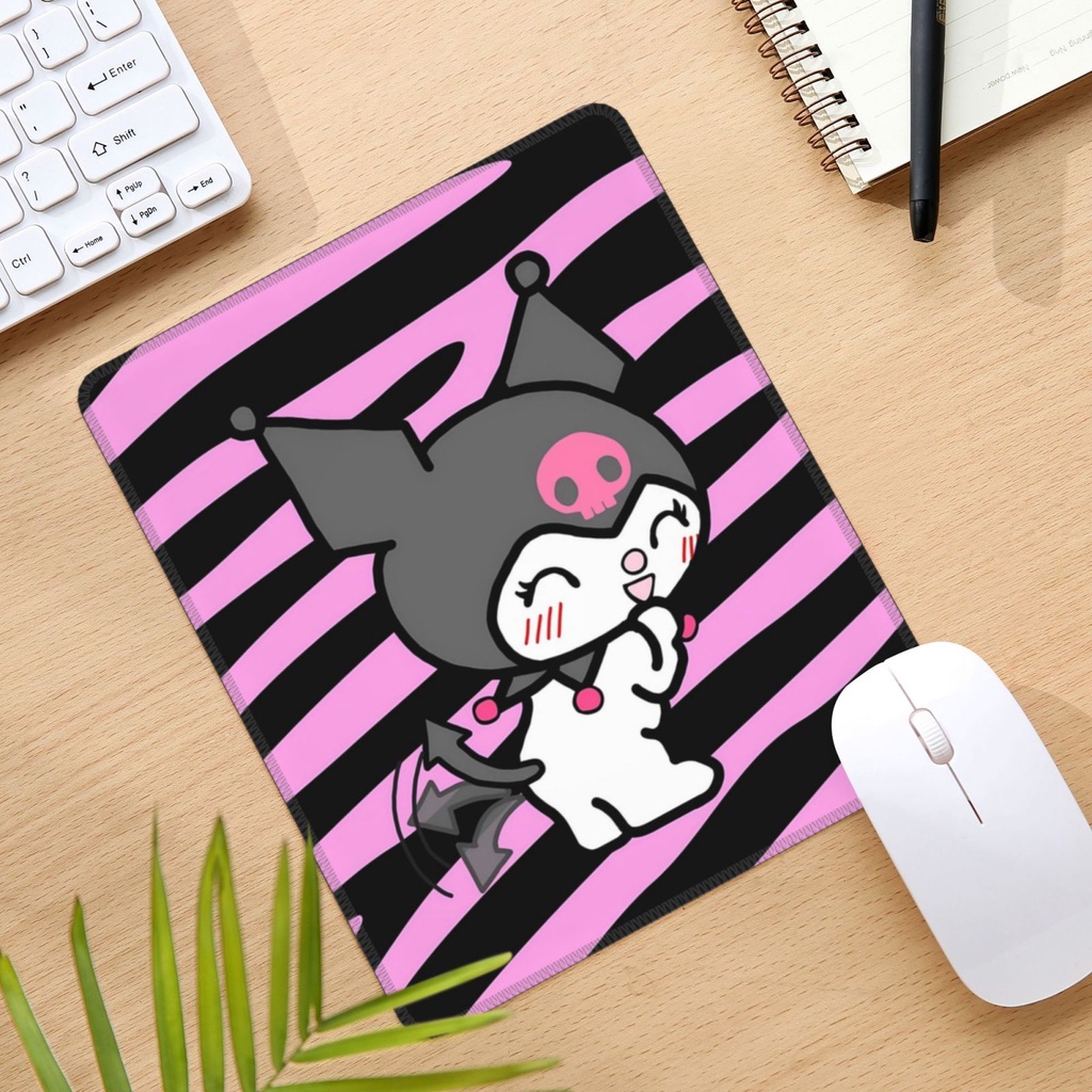 แผ่นรองเมาส์ยาง-พิมพ์ลาย-sanrio-kuromi-กันลื่น-ขนาด-30x25-ซม