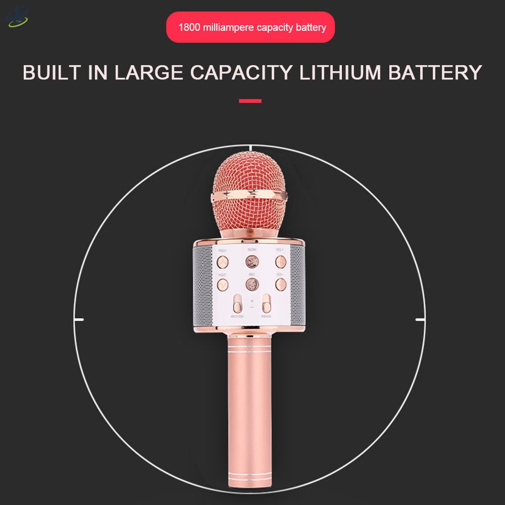 ไมโครโฟนคาราโอเกะ-แบบชาร์จไฟได้-เพื่อความสวยงาม-สําหรับเด็กผู้ชาย-และเด็กผู้หญิง