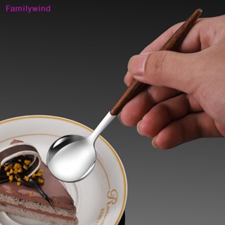 Familywind&gt; ช้อนกาแฟสเตนเลส หัวกลม ช้อนสไตล์เกาหลี ช้อนน้ําผึ้ง ขนมหวาน ของขวัญ ช้อนผสมอย่างดี