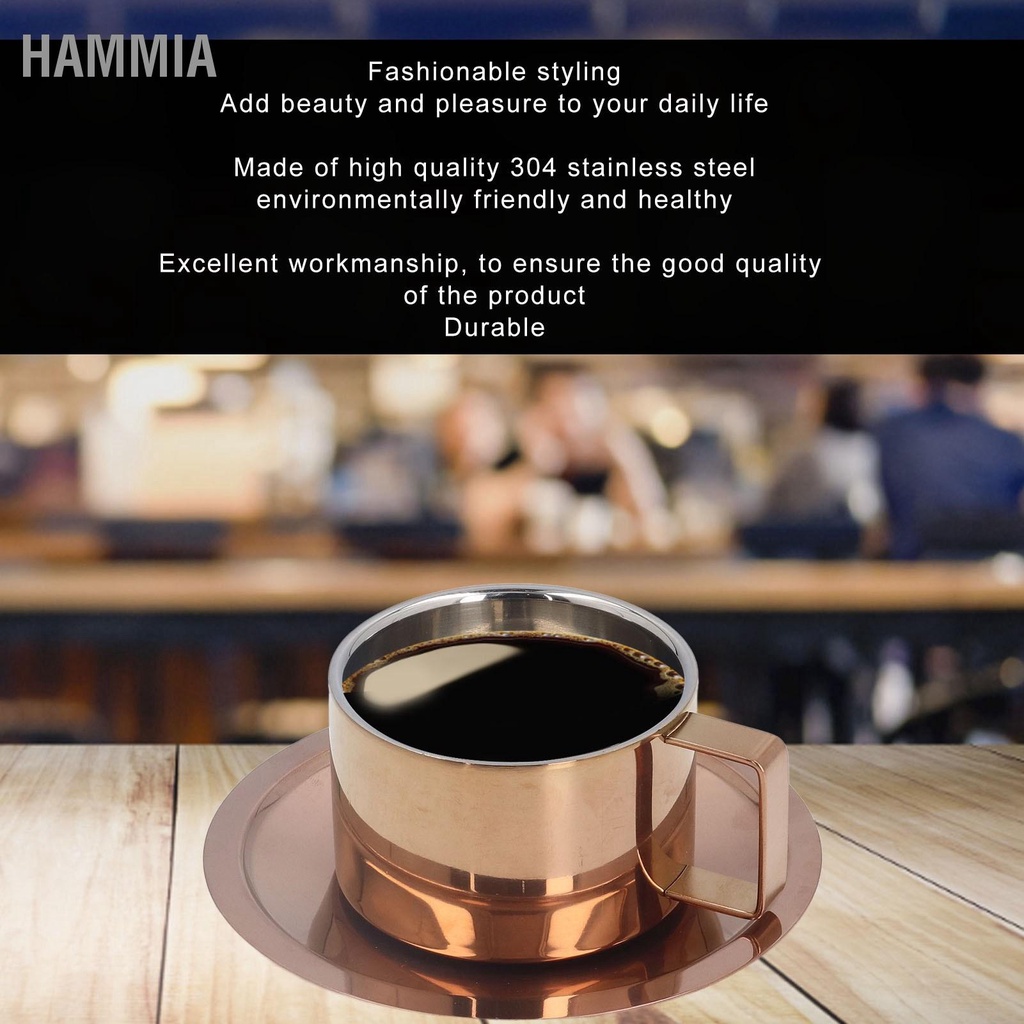 hammia-ถ้วยกาแฟเรียบง่ายแยบยล-304-ชุดถ้วยกาแฟสแตนเลสพร้อมจานกาแฟสำหรับบ้านกลางแจ้ง