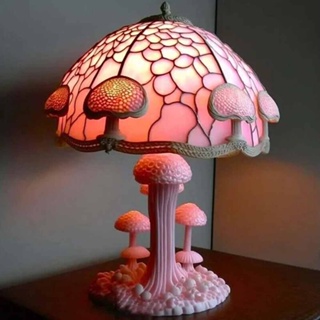  Colored glass plant series mysterious mushroom table lamp, bedside lamp, special gift