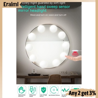 Eralml ไฟกระจกแต่งหน้า Led กันน้ํา หรี่แสงได้ ความสว่างสูง ดูแลสายตา เซ็นเซอร์อินฟราเรด ไฟกระจกโต๊ะเครื่องแป้ง