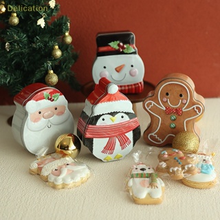 [Delication] กล่องดีบุก รูปซานต้าครอส สโนว์แมน ขนมปังขิง คริสต์มาส เพนกวิน สําหรับเก็บช็อคโกแลต คุกกี้ ของขวัญ