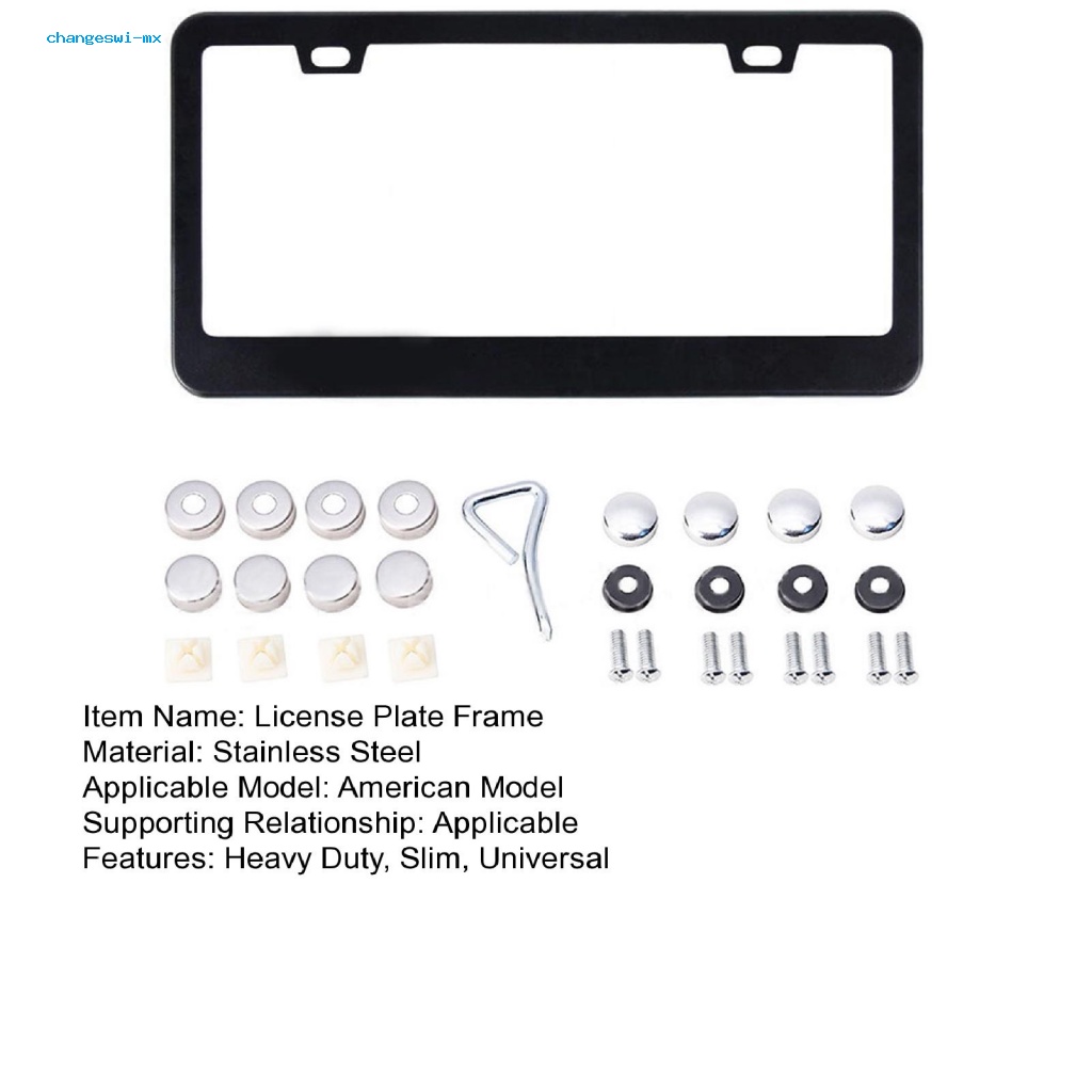 lt-changeswi-gt-กรอบป้ายทะเบียนรถยนต์-สเตนเลส-พร้อมอุปกรณ์เสริม-สําหรับรถยนต์-us