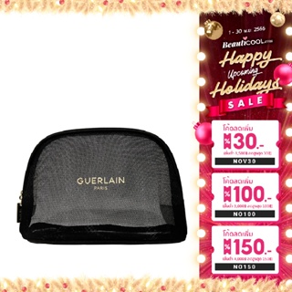 GUERLAIN Black Mesh Makeup Pouch Guerlain ผ้ามุ้ง วัสดุแข็งแรง