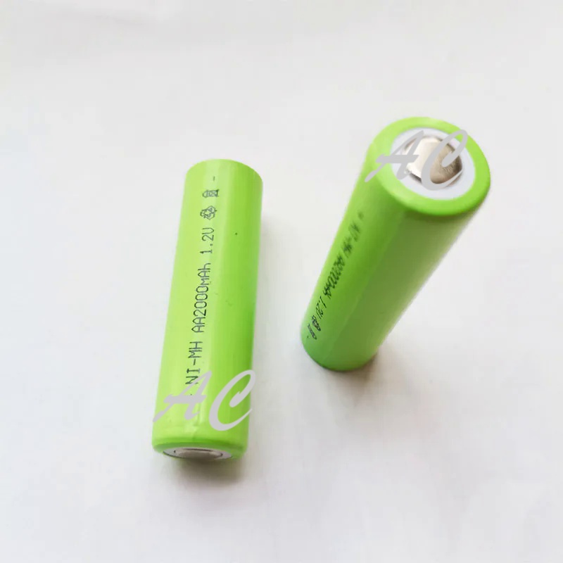 AC AA NI-MH 5# 1.2V 2000mAh Rechargeable Battery Cell Flat top 2Ah 14MM ...