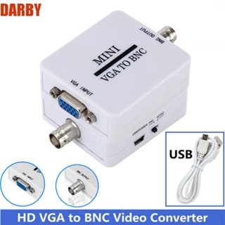 Darby กล่องแปลงวิดีโอดิจิทัล HD VGA เป็น BNC นําเข้า VGA เอาท์พุต BNC สีขาว ขนาดเล็ก