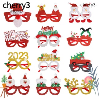 Cherry3 แว่นตาคอสเพลย์ พร็อพถ่ายรูป ลายคริสต์มาส สําหรับเด็ก