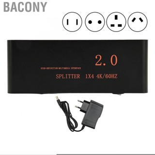 Bacony 1x4 HD Multimedia Interface Splitter 1 in 4 Out Full 3D AV Distributor Box for TV DVD  Projector 100‑240V new