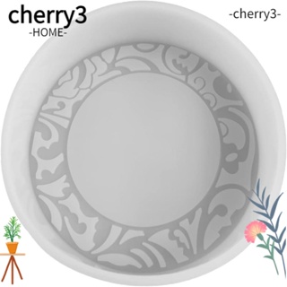 Cherry3 แม่พิมพ์ซิลิโคน ทรงกลม ขนาด 10.6*10.6*2.7 ซม. สีขาว สําหรับแขวนตกแต่งรถยนต์