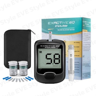 𝑬𝑽𝑬 Blood Glucose Meter เครื่องตรวจวัดน้ำตาลในเลือด ตรวจเบาหวาน เครื่องวัดน้ำตาลในเลือด Exactive EQ ใช้งานง่าย