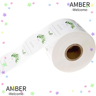 Amber สติกเกอร์ฉลากกระดาษ ทรงกลม สีเขียว ขนาด 2*2 นิ้ว แฮนด์เมด สําหรับสํานักงาน