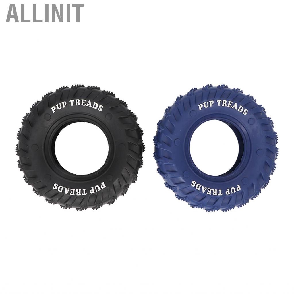 allinit-2pcs-blue-black-rubber-tire-dog-chew-toy-safe-shape-pet-for-medium-large-dogs