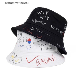 [attractivefinewell] หมวกบักเก็ต สไตล์ฮิปฮอป แฟชั่นฤดูร้อน สําหรับชาวประมง TIV