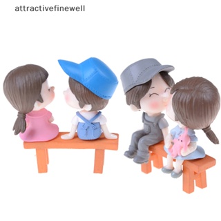 [attractivefinewell] ตุ๊กตาคู่รักจิ๋ว สําหรับตกแต่งบ้านตุ๊กตา 3 ชิ้น ต่อชุด