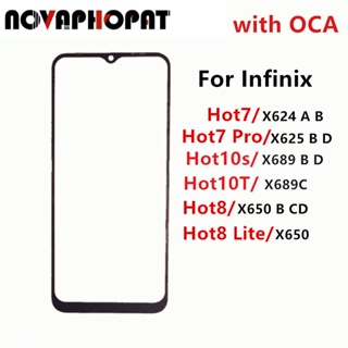 อะไหล่หน้าจอสัมผัส LCD และ OCA สําหรับ Infinix Hot 10S X689 10T 7 Pro X624 X625 8 Lite X650 X689C X689 X650B