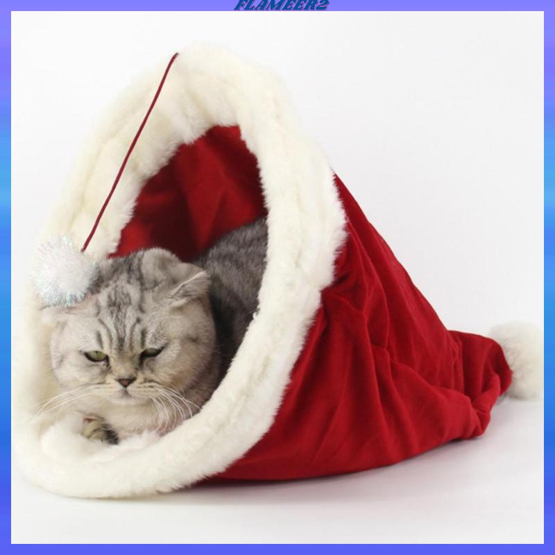 flameer2-ที่นอนหมวกคริสต์มาส-ขนาดเล็ก-สําหรับสัตว์เลี้ยง-สุนัข-แมว