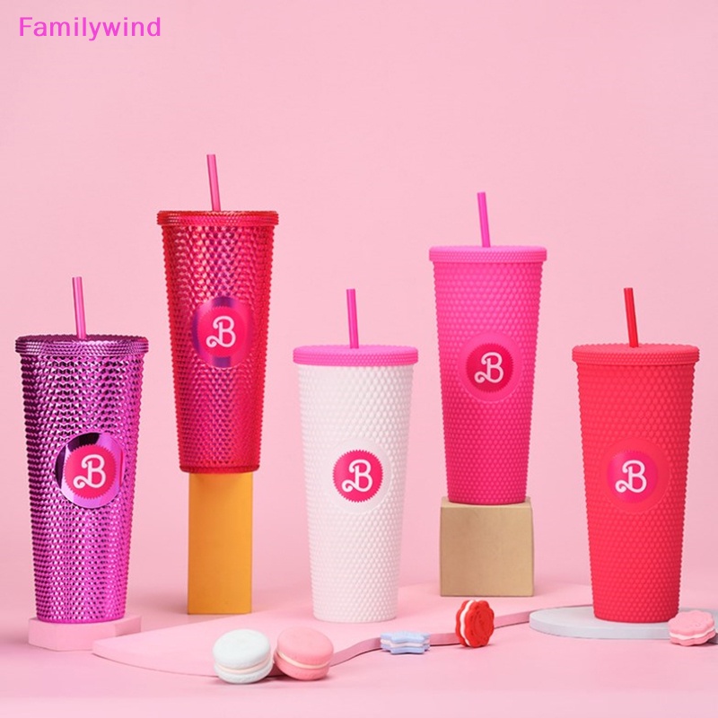 familywind-gt-แก้วน้ํา-800-มล-24-ออนซ์-สีชมพู-พร้อมหลอดดูดสองชั้น-สําหรับตุ๊กตาบาร์บี้