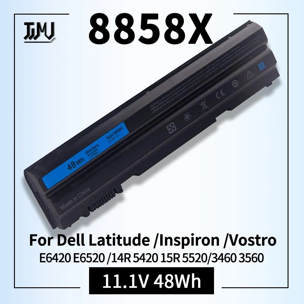 8858X Laptopbatterij vervangen voor Dell Inspiron 14R 5420 15R 5520 7520 17R 5720 7720 4420 4520 4720 7420 Latitude E5420 E5520 E5530 E6420 E6430 E6520 Vostro 3460 3560 911MD(11.1V 48Wh