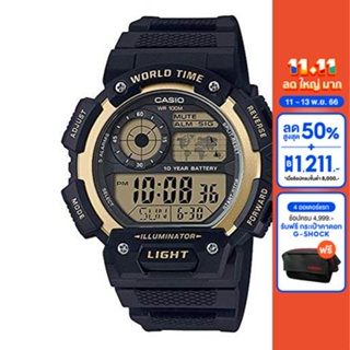 CASIO นาฬิกาข้อมือ CASIO รุ่น AE-1400WH-9AVDF วัสดุเรซิ่น สีทอง