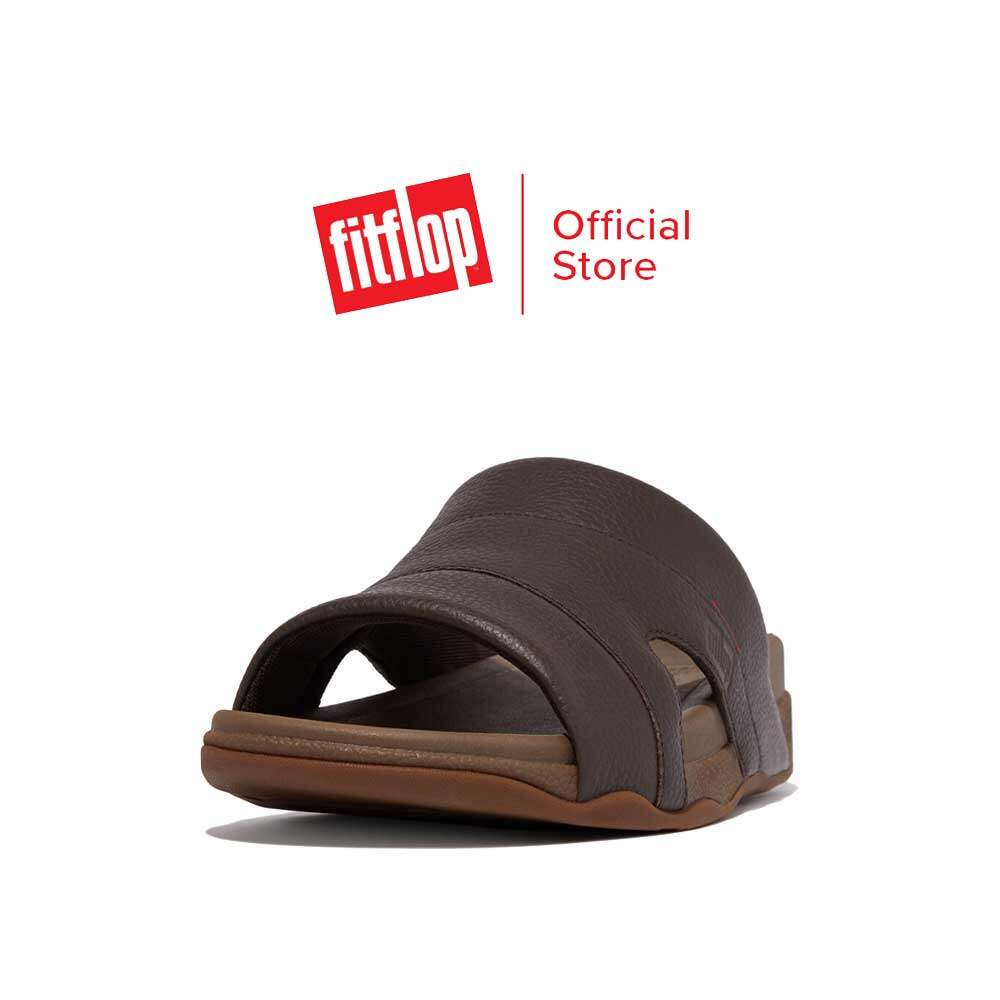 fitflop-freeway-pool-slide-in-leather-รองเท้าแตะแบบสวมผู้ชาย-รุ่น-l66-167-สี-chocolate-brown