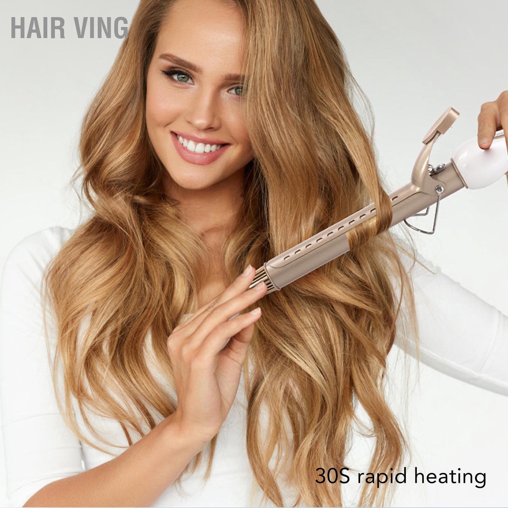 HaiR Ving 45W ไฟฟ้าผมเหล็กอุณหภูมิควบคุม 25 มม.7 ระดับดิจิตอลจอแสดงผล